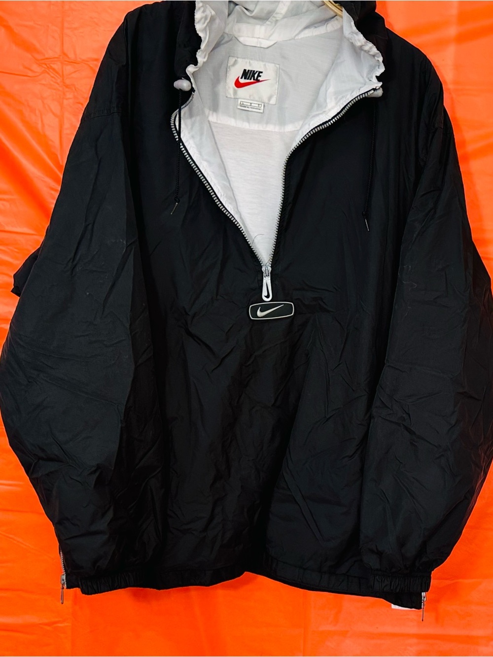 Nike Black Hooded Half-Zip Windbreaker